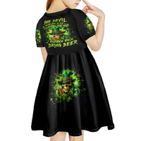 Irish Skull Kid Short Sleeve Dress The Devil Whispered To Me I'm Coming For You I Whisper Back Bring Beer - Wonder Print Shop