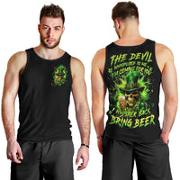 Irish Skull Men Tank Top The Devil Whispered To Me I'm Coming For You I Whisper Back Bring Beer - Wonder Print Shop