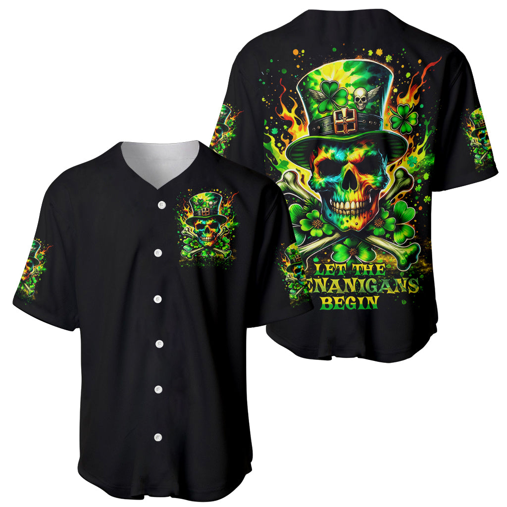 Irish Skull Baseball Jersey Let The Shenanigans Begin - Wonder Print Shop