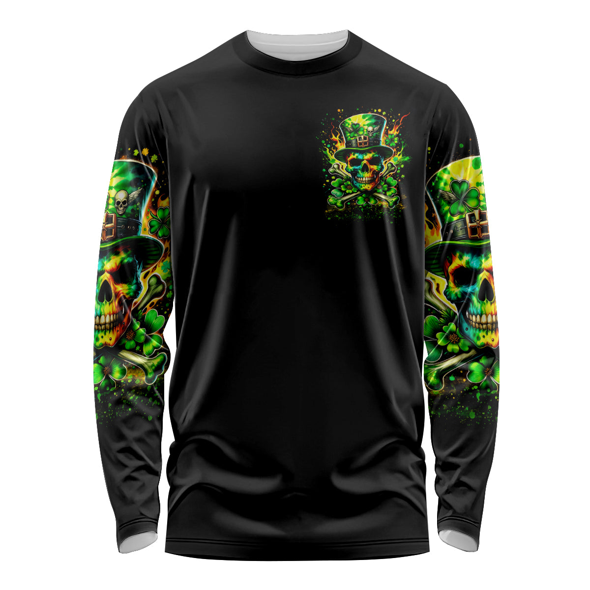 Irish Skull Long Sleeve Shirt Let The Shenanigans Begin - Wonder Print Shop