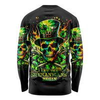 Irish Skull Long Sleeve Shirt Let The Shenanigans Begin - Wonder Print Shop