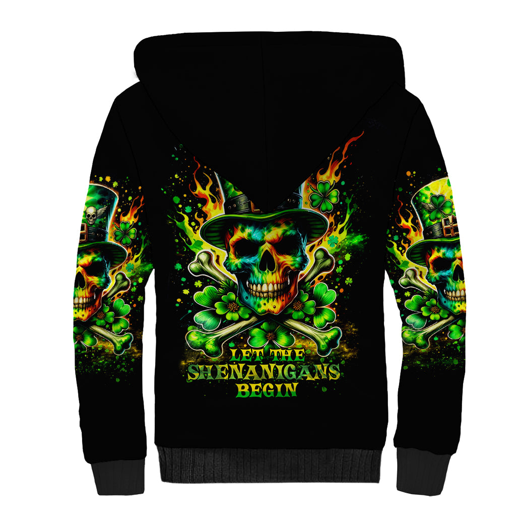 Irish Skull Sherpa Hoodie Let The Shenanigans Begin - Wonder Print Shop