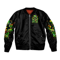 Irish Skull Sleeve Zip Bomber Jacket Let The Shenanigans Begin - Wonder Print Shop