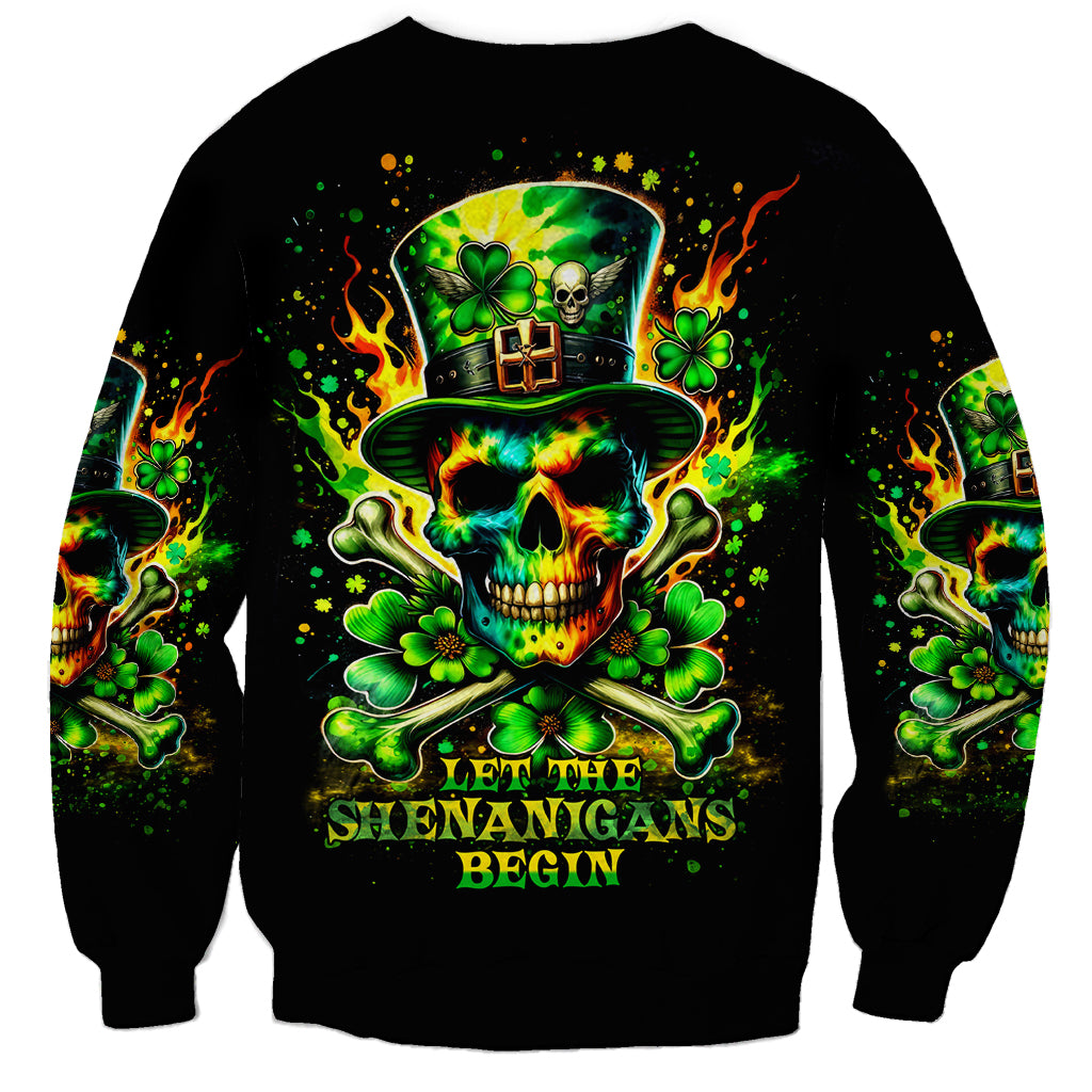 Irish Skull Sweatshirt Let The Shenanigans Begin - Wonder Print Shop