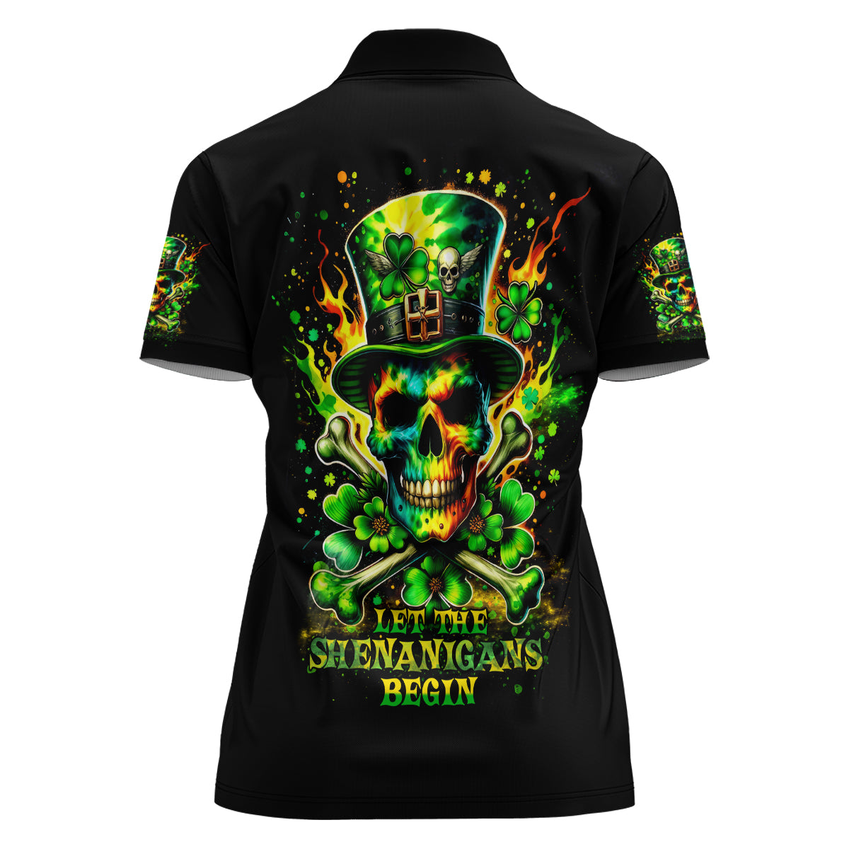Irish Skull Women Polo Shirt Let The Shenanigans Begin - Wonder Print Shop
