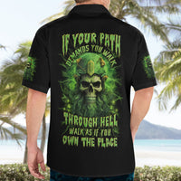Viking Skull Hawaiian Shirt If Your Path Demnads You Walk Through Hell Walk As If You Own The Place - Wonder Print Shop