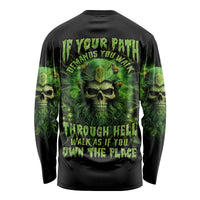 Viking Skull Long Sleeve Shirt If Your Path Demnads You Walk Through Hell Walk As If You Own The Place - Wonder Print Shop