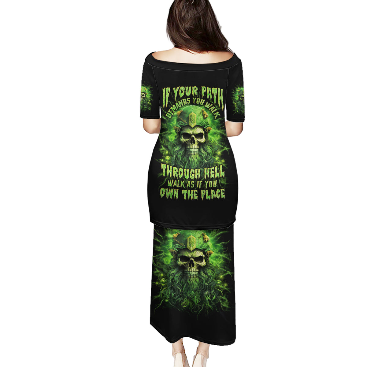 Viking Skull Puletasi If Your Path Demnads You Walk Through Hell Walk As If You Own The Place - Wonder Print Shop