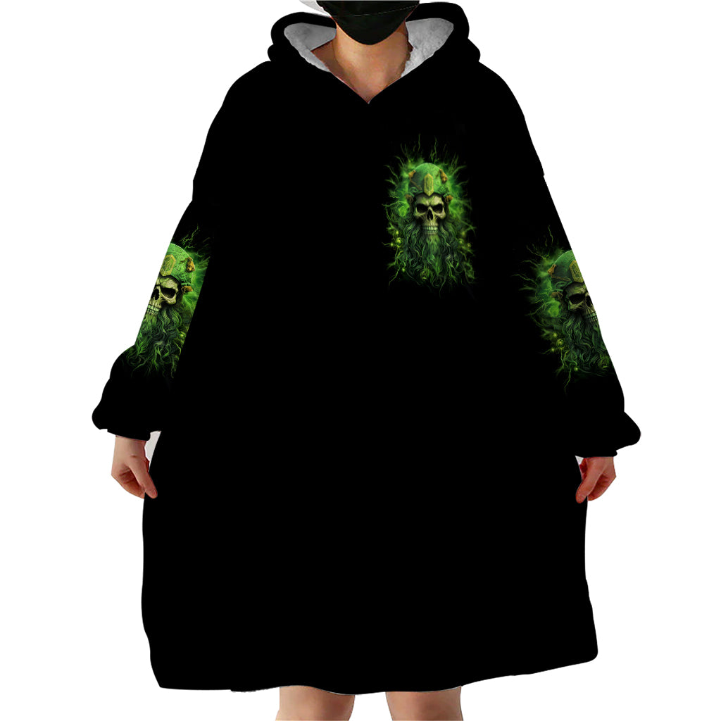 Viking Skull Wearable Blanket Hoodie If Your Path Demnads You Walk Through Hell Walk As If You Own The Place - Wonder Print Shop
