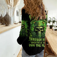 Viking Skull Women Casual Shirt If Your Path Demnads You Walk Through Hell Walk As If You Own The Place - Wonder Print Shop