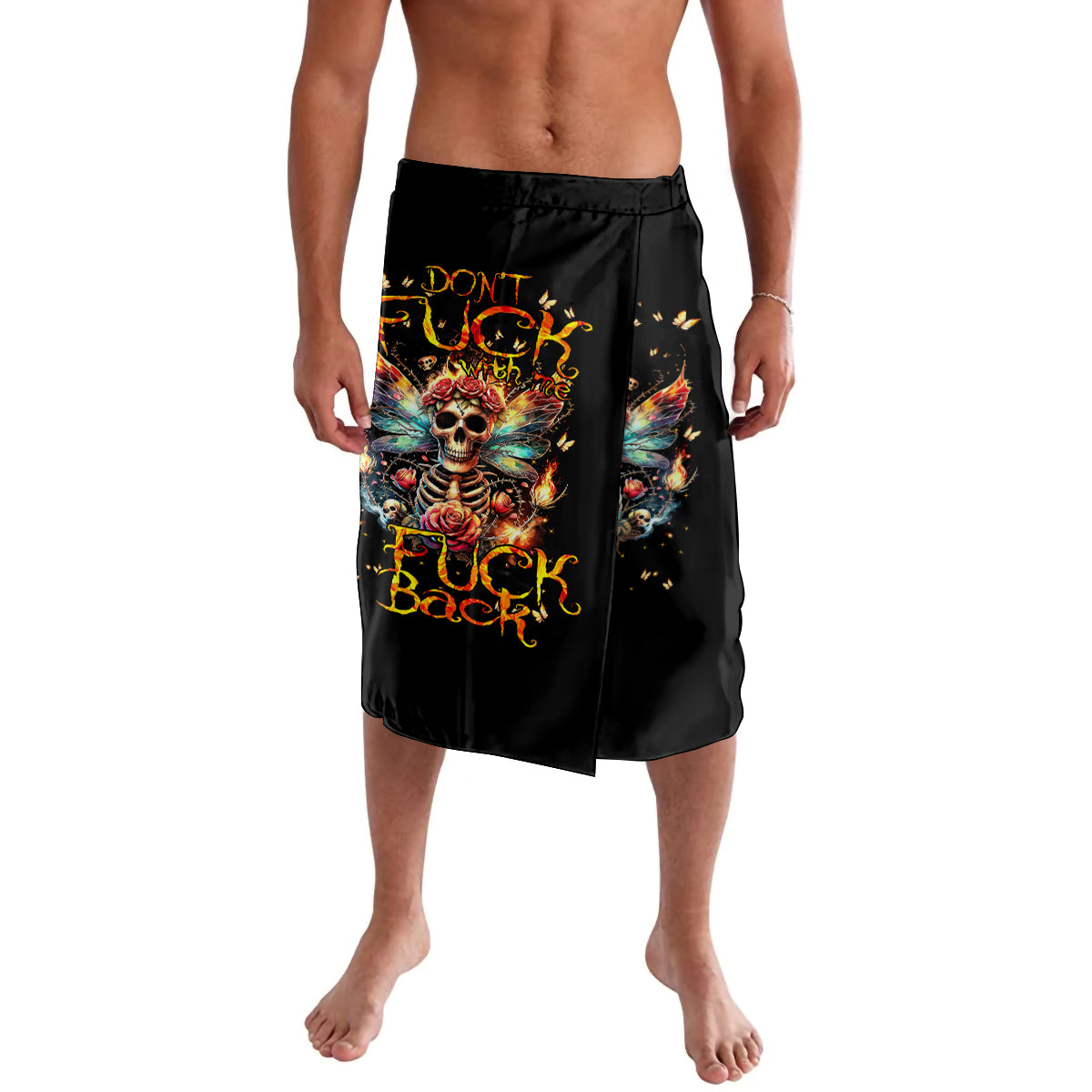 Fairy Skull Lavalava Don't Fuck With Me I Fuck Back - Wonder Print Shop