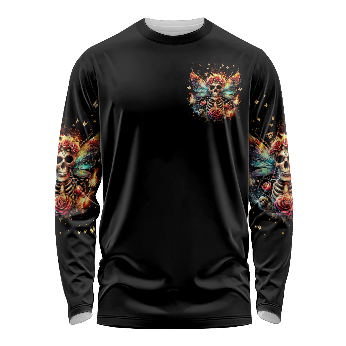 Fairy Skull Long Sleeve Shirt Don't Fuck With Me I Fuck Back - Wonder Print Shop