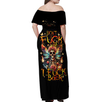 Fairy Skull Off Shoulder Maxi Dress Don't Fuck With Me I Fuck Back - Wonder Print Shop