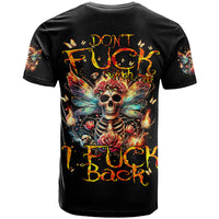 Fairy Skull T Shirt Don't Fuck With Me I Fuck Back - Wonder Print Shop