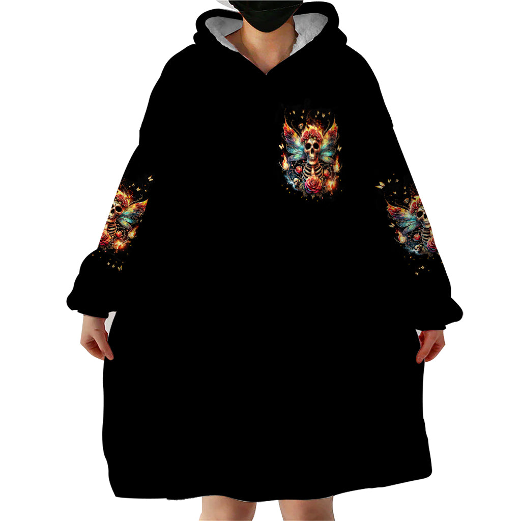 Fairy Skull Wearable Blanket Hoodie Don't Fuck With Me I Fuck Back - Wonder Print Shop
