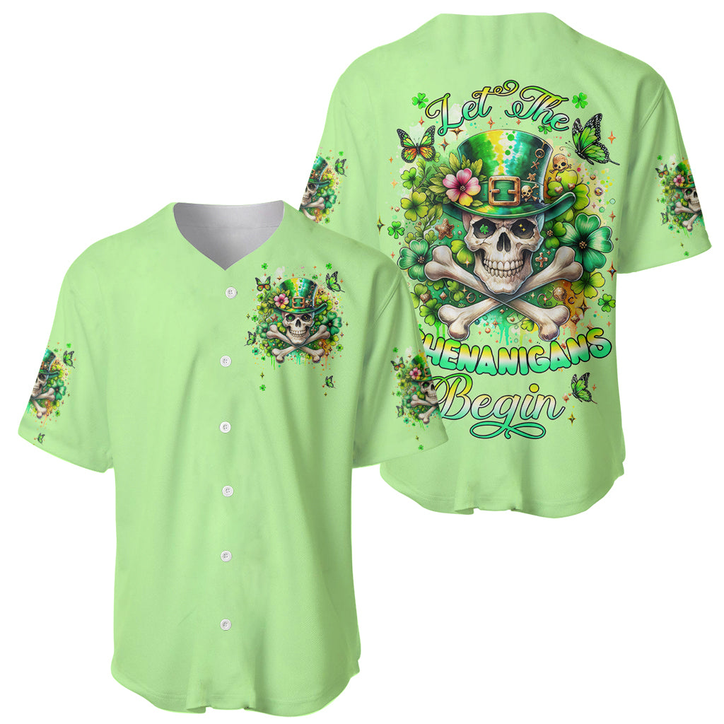 Irish Skull Baseball Jersey Let The Shenanigans Begin - Wonder Print Shop