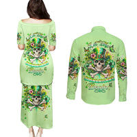 Irish Skull Couples Matching Puletasi and Long Sleeve Button Shirt Let The Shenanigans Begin - Wonder Print Shop