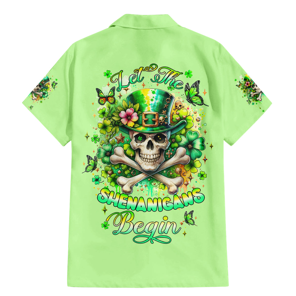 Irish Skull Family Matching Mermaid Dress and Hawaiian Shirt Let The Shenanigans Begin - Wonder Print Shop