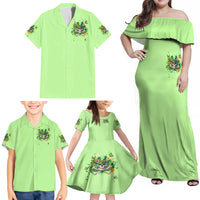 Irish Skull Family Matching Off Shoulder Maxi Dress and Hawaiian Shirt Let The Shenanigans Begin - Wonder Print Shop