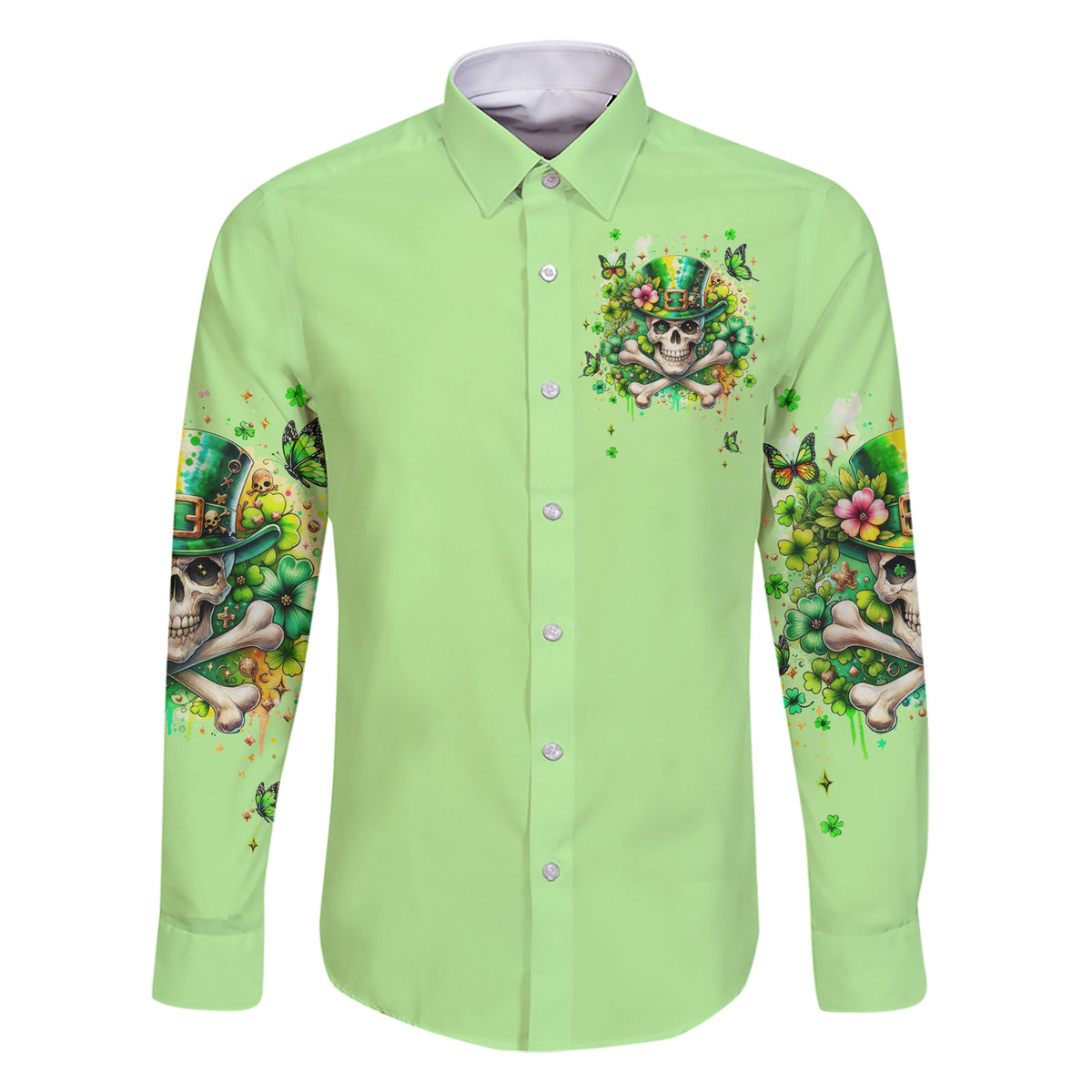 Irish Skull Family Matching Short Sleeve Bodycon Dress and Hawaiian Shirt Let The Shenanigans Begin - Wonder Print Shop