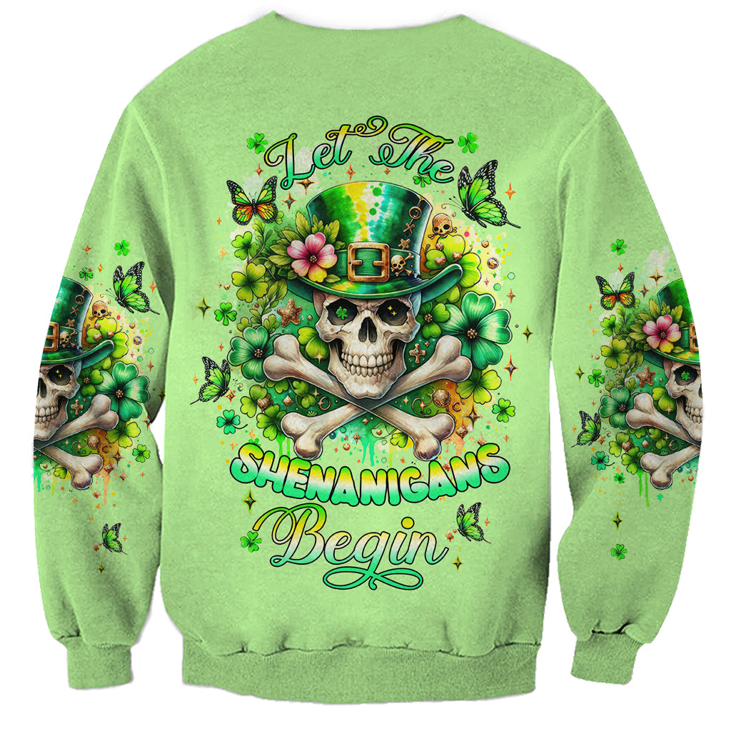 Irish Skull Sweatshirt Let The Shenanigans Begin - Wonder Print Shop