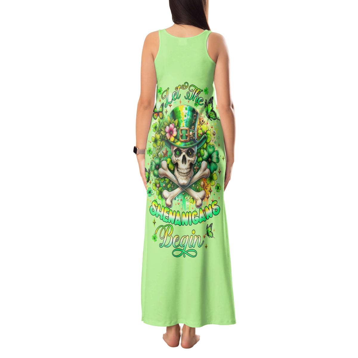 Irish Skull Tank Maxi Dress Let The Shenanigans Begin - Wonder Print Shop