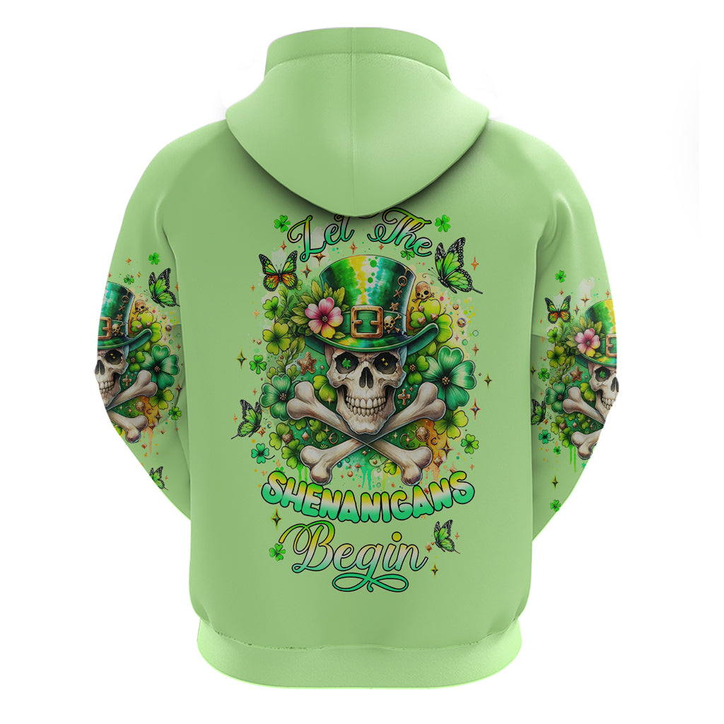 Irish Skull Zip Hoodie Let The Shenanigans Begin - Wonder Print Shop