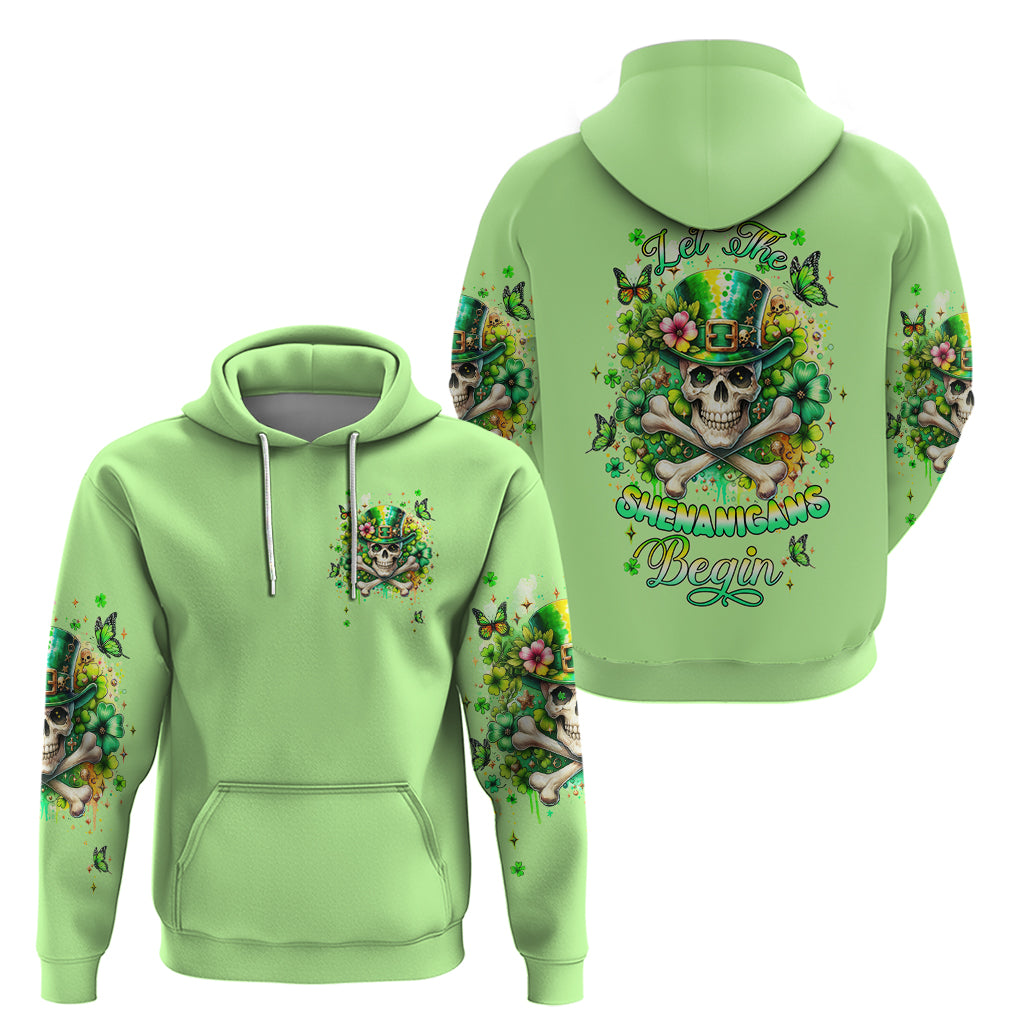 Irish Skull Zip Hoodie Let The Shenanigans Begin - Wonder Print Shop