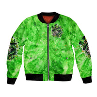 Irish Skull Bomber Jacket Shamrock And Roll - Wonder Print Shop
