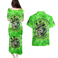 Irish Skull Couples Matching Puletasi and Hawaiian Shirt Shamrock And Roll - Wonder Print Shop