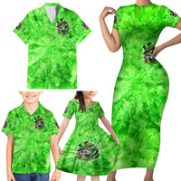 Irish Skull Family Matching Short Sleeve Bodycon Dress and Hawaiian Shirt Shamrock And Roll - Wonder Print Shop