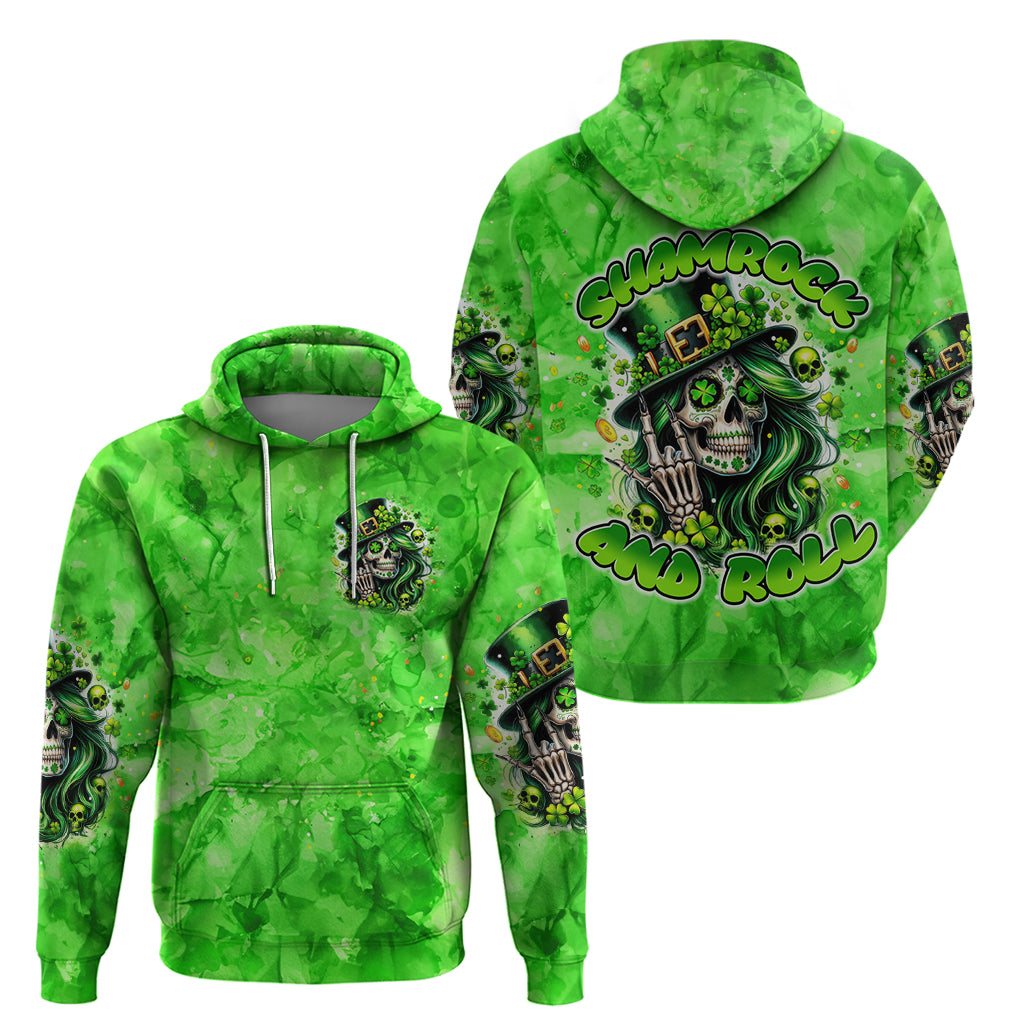 Irish Skull Hoodie Shamrock And Roll - Wonder Print Shop