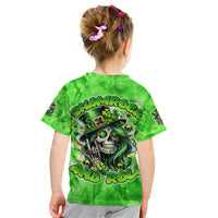 Irish Skull Kid T Shirt Shamrock And Roll - Wonder Print Shop