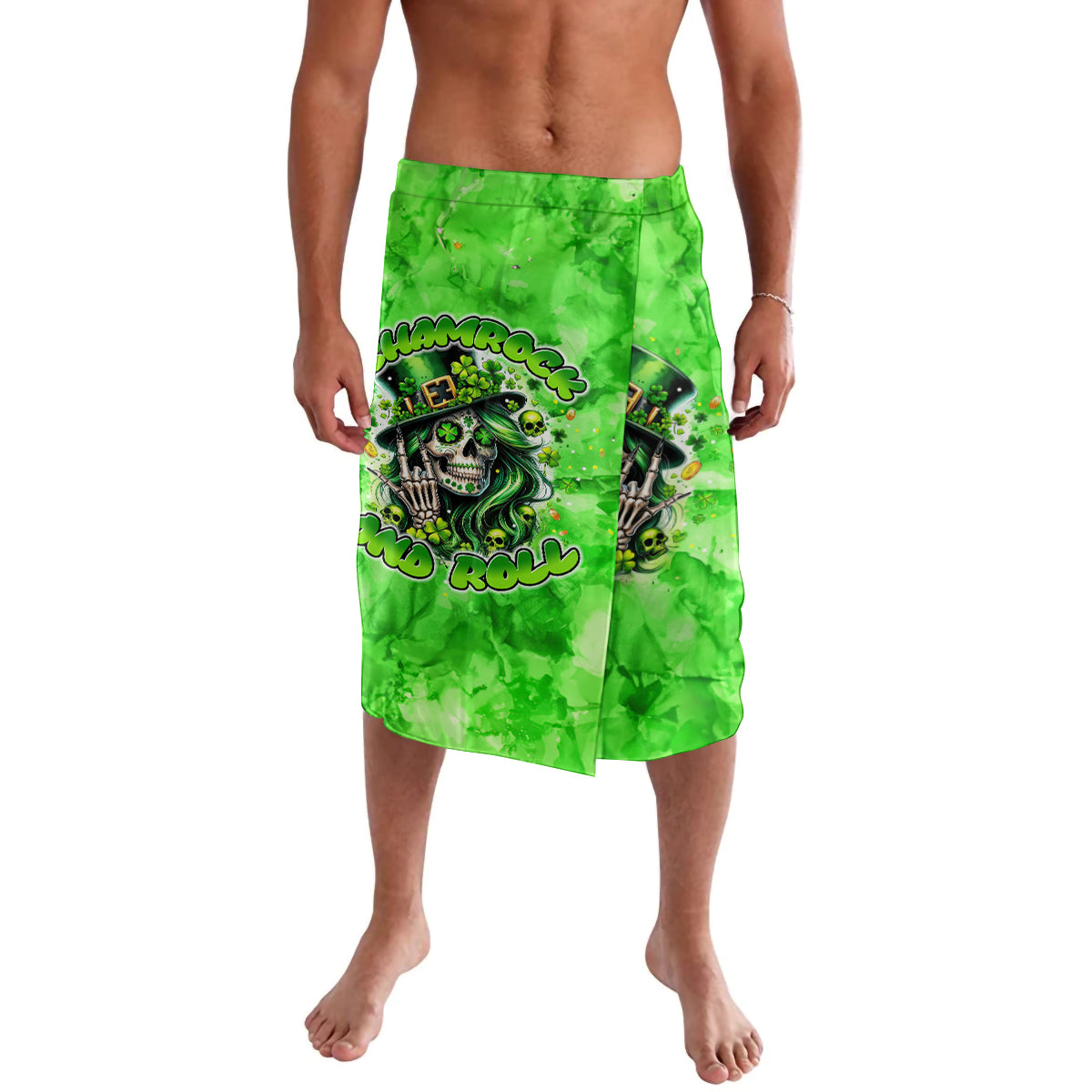 Irish Skull Lavalava Shamrock And Roll - Wonder Print Shop