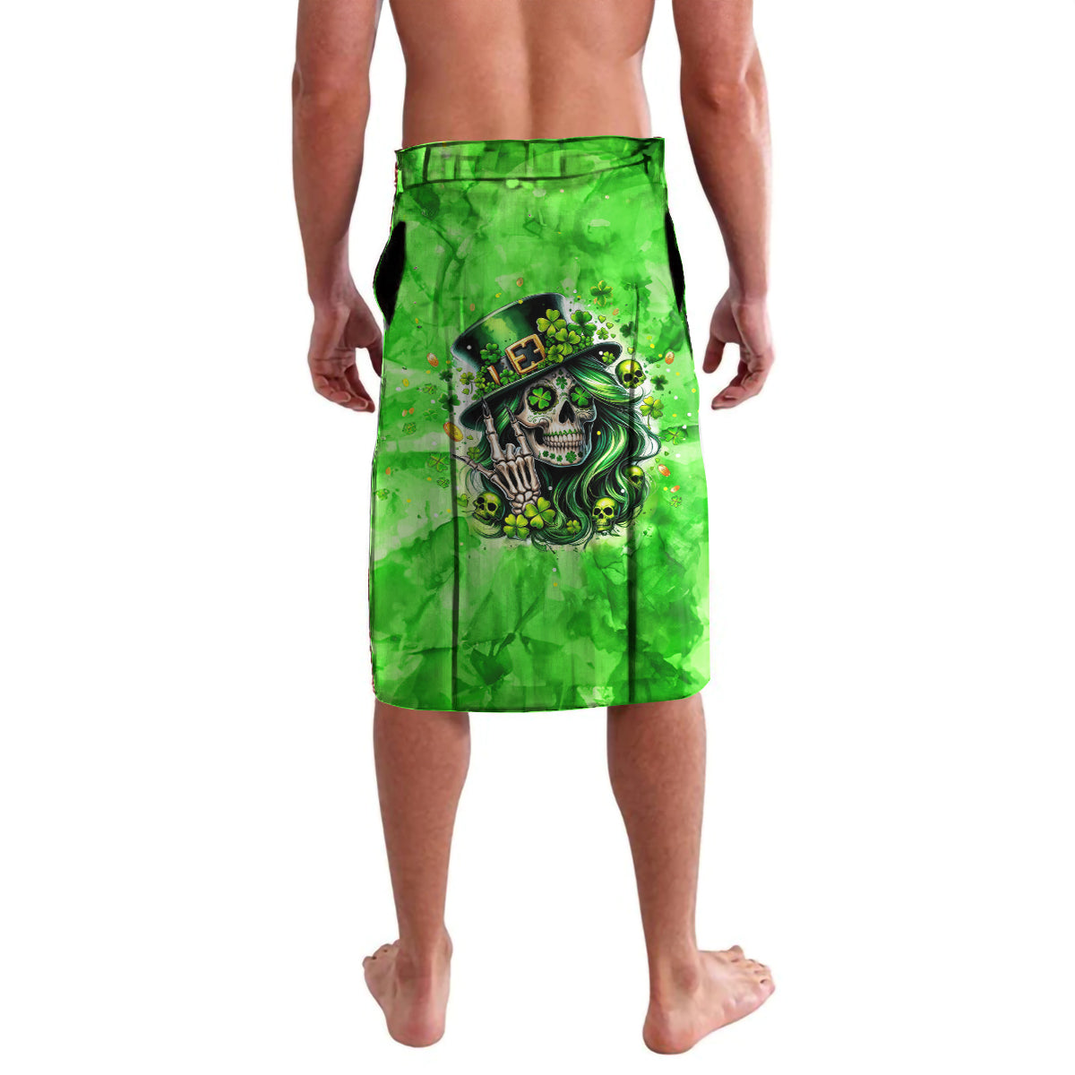 Irish Skull Lavalava Shamrock And Roll - Wonder Print Shop