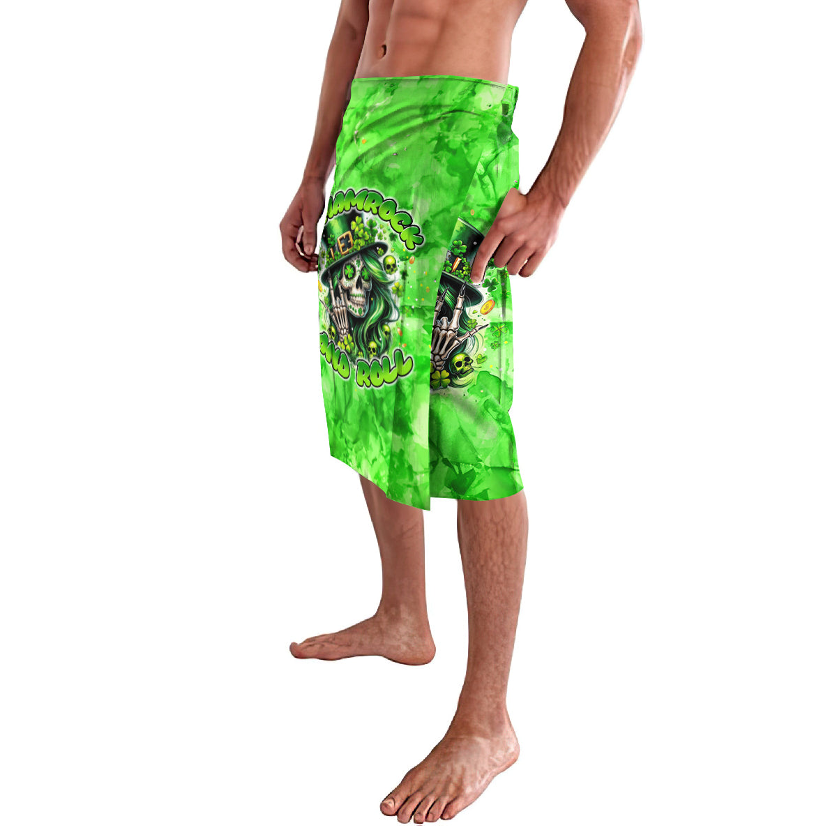 Irish Skull Lavalava Shamrock And Roll - Wonder Print Shop