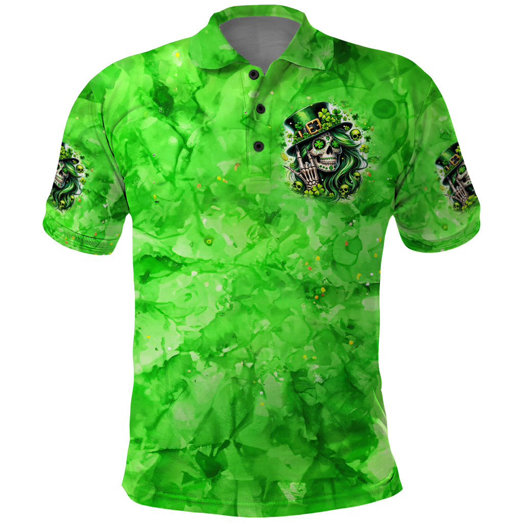 Irish Skull Polo Shirt Shamrock And Roll - Wonder Print Shop