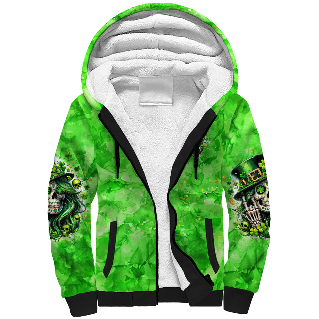 Irish Skull Sherpa Hoodie Shamrock And Roll - Wonder Print Shop