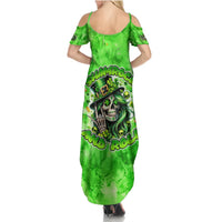 Irish Skull Summer Maxi Dress Shamrock And Roll - Wonder Print Shop