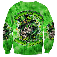 Irish Skull Sweatshirt Shamrock And Roll - Wonder Print Shop