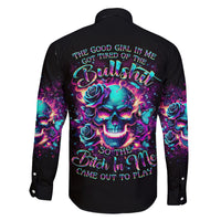 Rose Skull Family Matching Off Shoulder Maxi Dress and Hawaiian Shirt The Good Girl In Me Got Tired Of The Bullshit So The Bitch In Me Came Out To Play - Wonder Print Shop