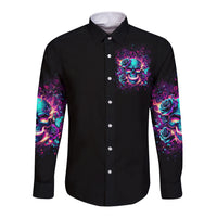 Rose Skull Long Sleeve Button Shirt The Good Girl In Me Got Tired Of The Bullshit So The Bitch In Me Came Out To Play - Wonder Print Shop