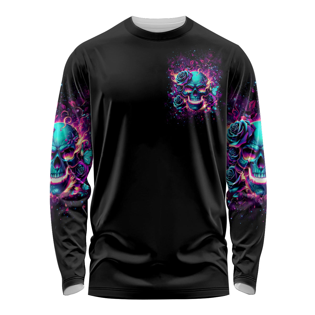Rose Skull Long Sleeve Shirt The Good Girl In Me Got Tired Of The Bullshit So The Bitch In Me Came Out To Play - Wonder Print Shop
