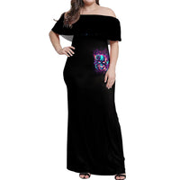 Rose Skull Off Shoulder Maxi Dress The Good Girl In Me Got Tired Of The Bullshit So The Bitch In Me Came Out To Play - Wonder Print Shop