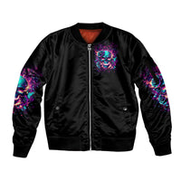 Rose Skull Sleeve Zip Bomber Jacket The Good Girl In Me Got Tired Of The Bullshit So The Bitch In Me Came Out To Play - Wonder Print Shop