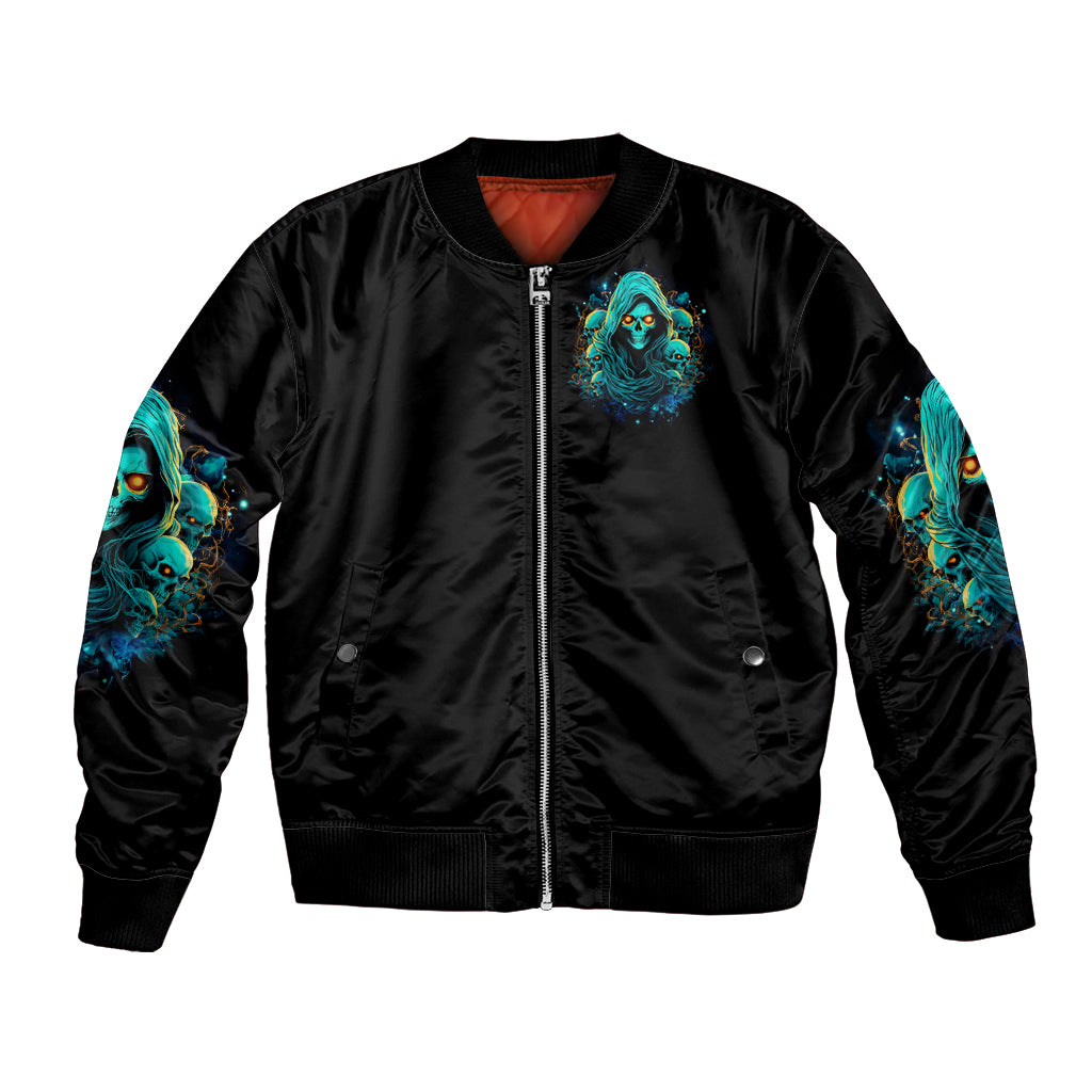 Witch Skull Bomber Jacket The Good Girl In Me Got Tired Of The Bullshit So The Bitch In Me Came Out To Play - Wonder Print Shop