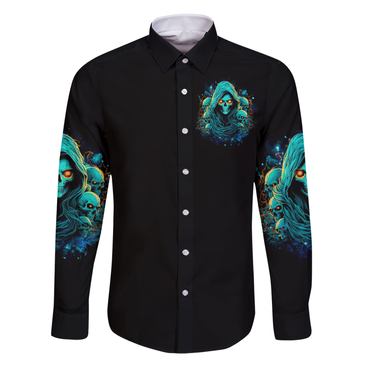 Witch Skull Family Matching Long Sleeve Bodycon Dress and Hawaiian Shirt The Good Girl In Me Got Tired Of The Bullshit So The Bitch In Me Came Out To Play - Wonder Print Shop