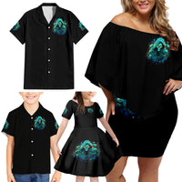 Witch Skull Family Matching Off Shoulder Short Dress and Hawaiian Shirt The Good Girl In Me Got Tired Of The Bullshit So The Bitch In Me Came Out To Play - Wonder Print Shop