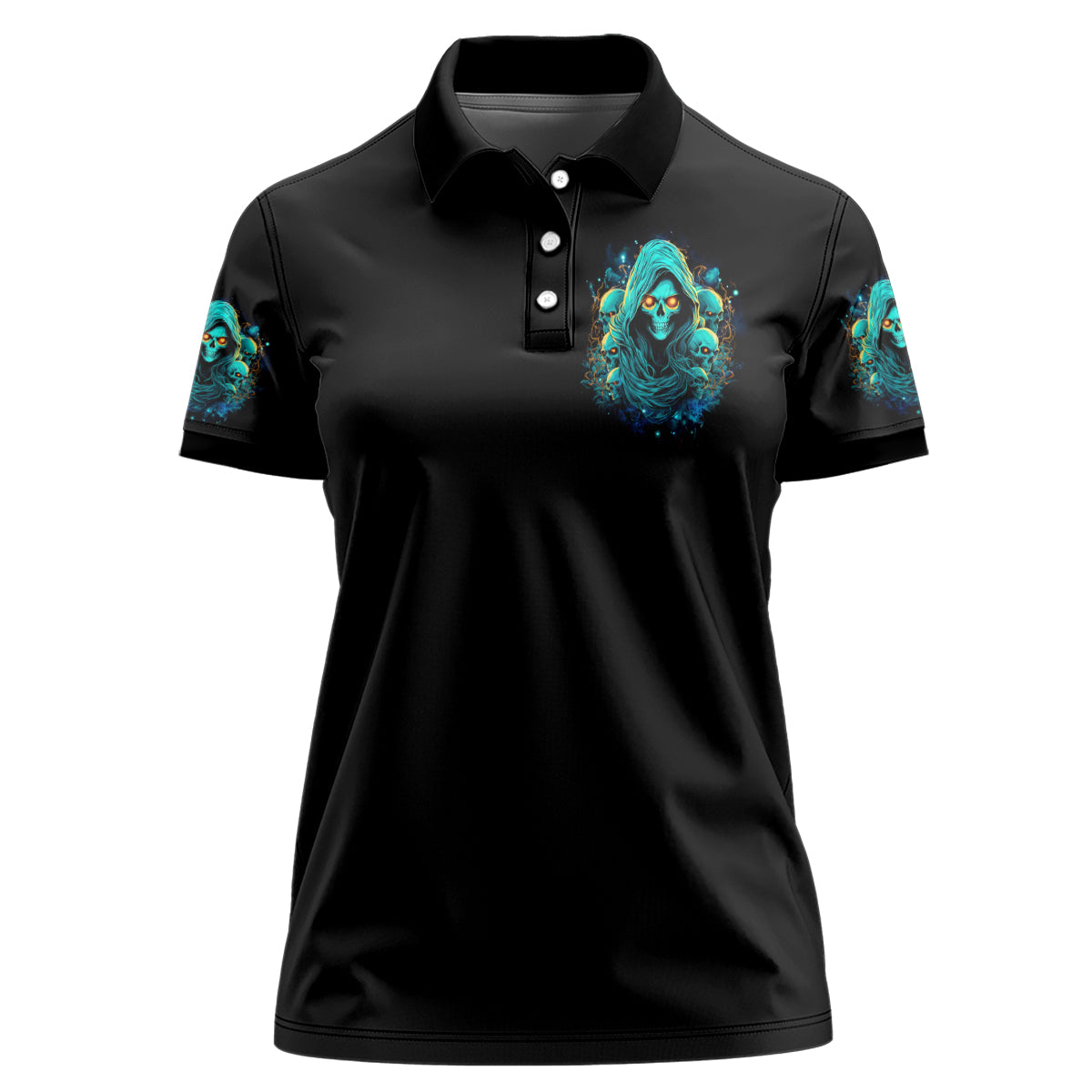 Witch Skull Women Polo Shirt The Good Girl In Me Got Tired Of The Bullshit So The Bitch In Me Came Out To Play - Wonder Print Shop