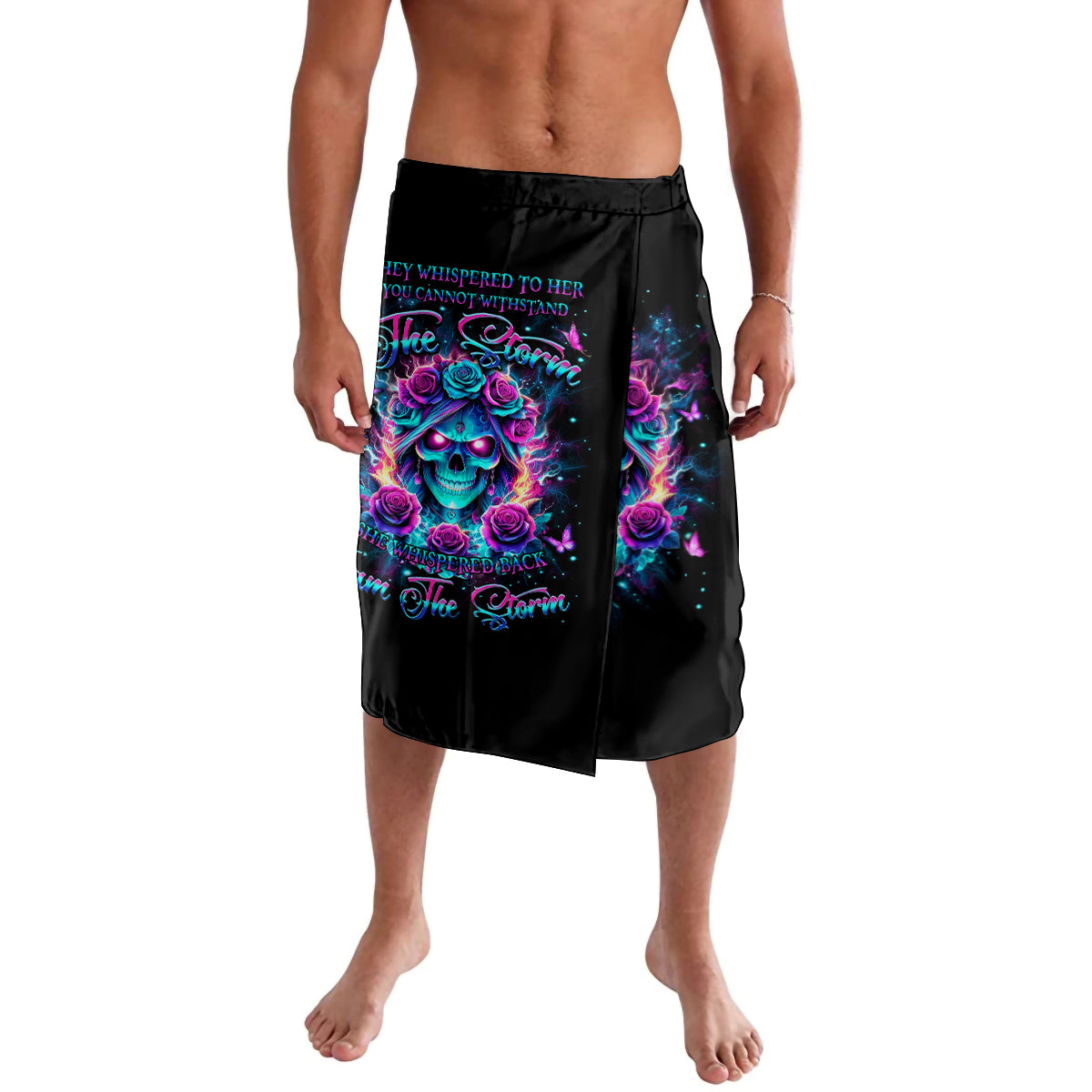 Rose Skull Lavalava She Whispered Back Iam The Storm - Wonder Print Shop